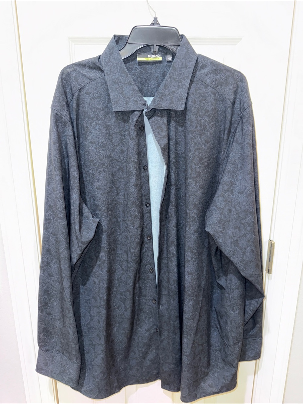 Murano Men's Charcoal Paisley Button-Up Dress Shirt